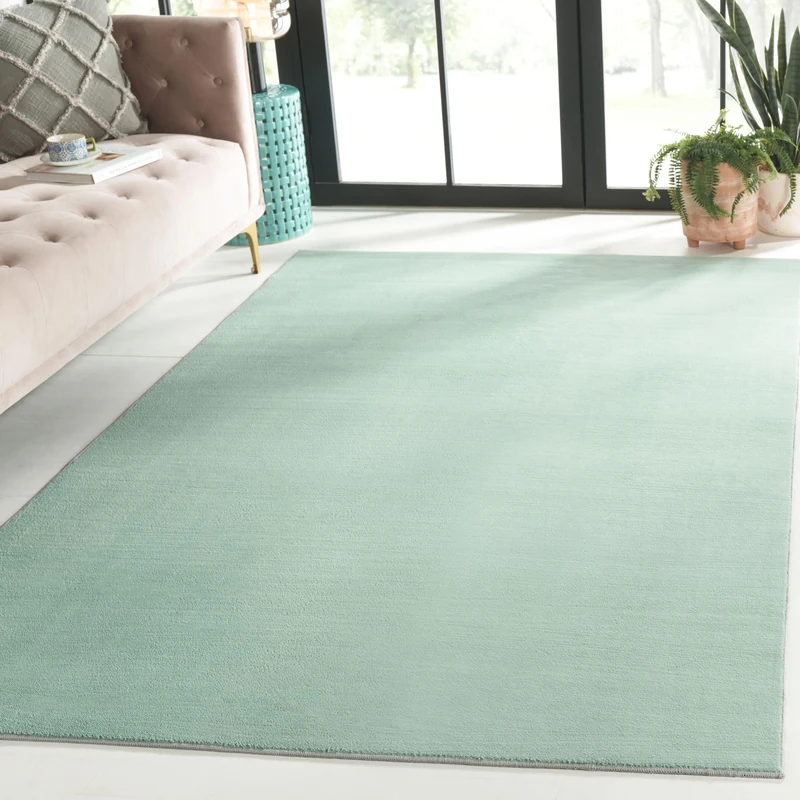 Safavieh Boho Rug Living Room, Dining Room, Bedroom - Machine Washable and Non Slip - Loft Collection, Short Pile, in Sage, 82 X 78 cm