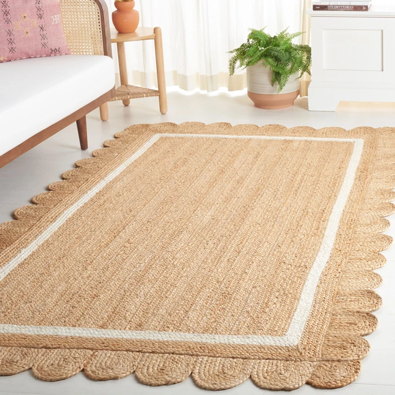 Safavieh Natural Fiber Rug for Living Room, Dining Room, Bedroom - Natural Fiber Collection, Short Pile, in Natural and Ivory, 200 x 300 cm