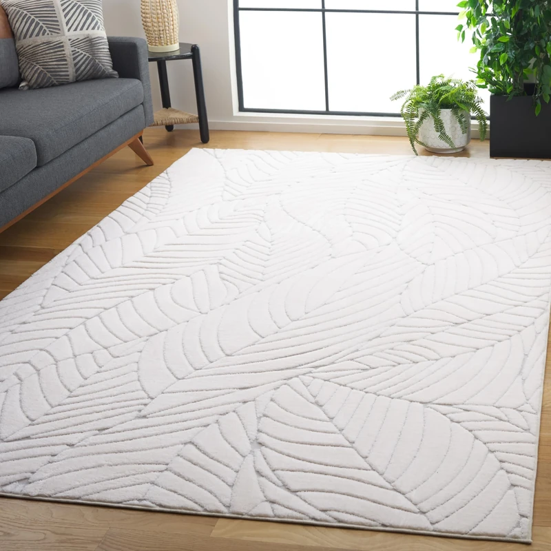 SAFAVIEH Traditional Rug Ideal for High Traffic Areas - Machine Washable and Non Slip - Versailles Collection, Short Pile, in Ivory, 152 X 244 cm - Image 1