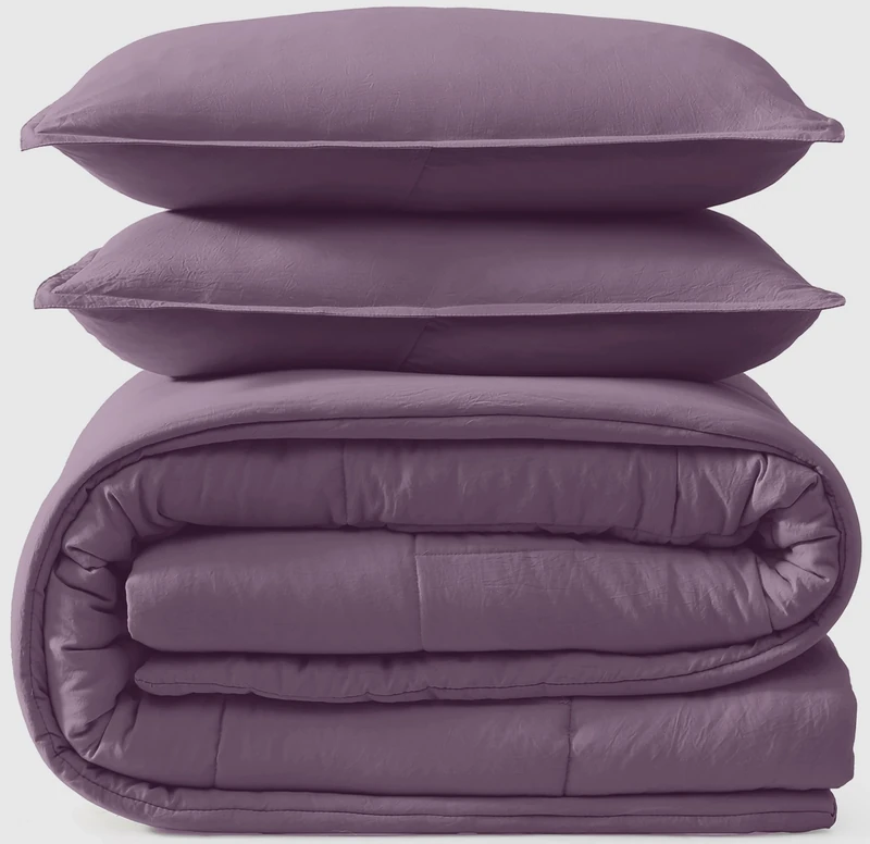 UGG Leonora Comforter Set with 2 Pillow Shams Lightweight Down Alternative Blanket Reversible Cozy Warm All Season Washable and Hypoallergenic Bedding Set, Full/Queen, Purple Shadow