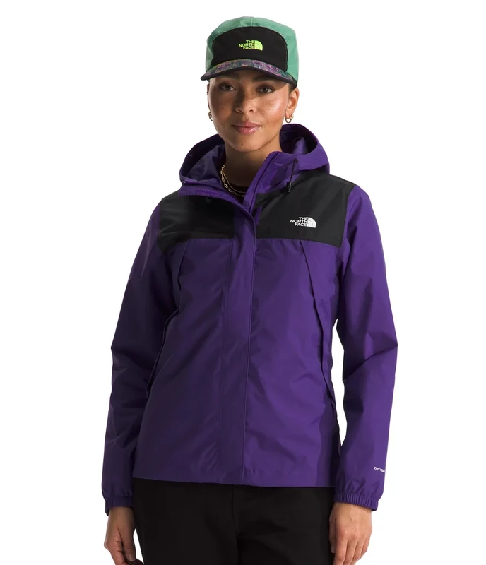 The North Face Women's Antora Jacket, Peak Purple/Tnf Black, XS