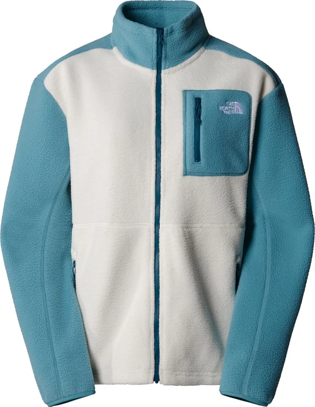The North Face Women's Yumiori Full Zip Fleece jacket, White Dune/Algae Blue/M, S