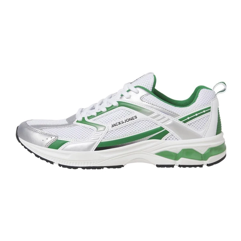 JACK & JONES Male Trainers, Bright White Detail Green, 8 UK