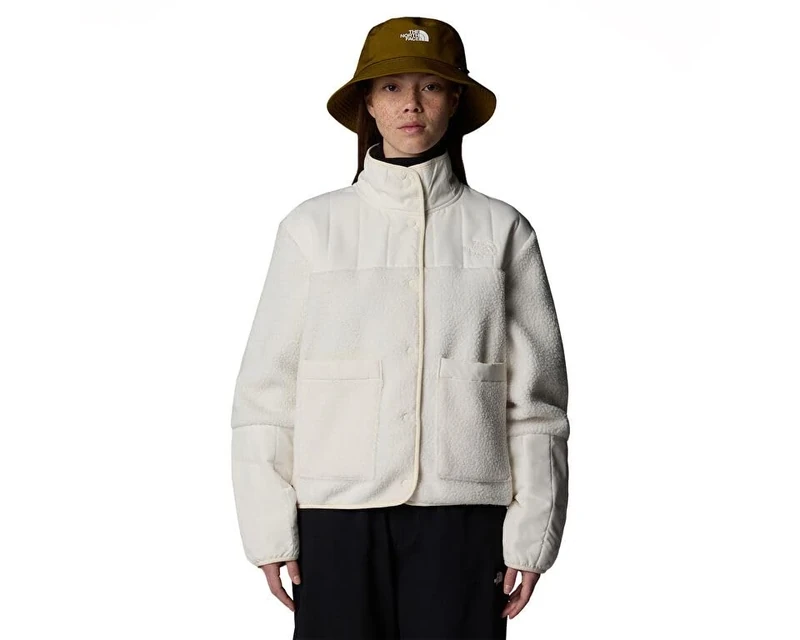 The North Face Women's Cragmont Fleece Fleece Jacket, White Dune, XL