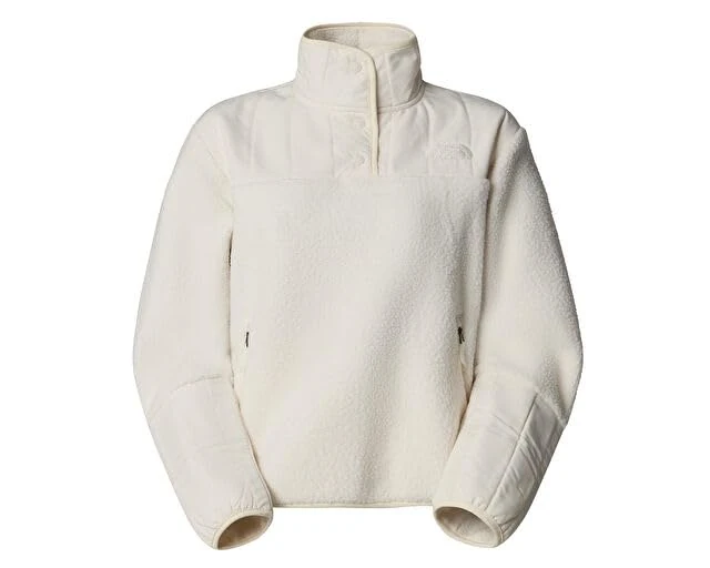 The North Face Women's Cragmont Fleece 1/4 Snap Sweatshirt, White Dune, XL