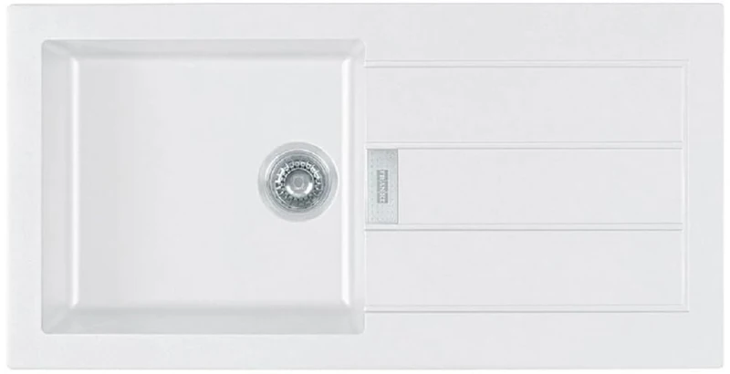Franke Sirius S2D-611L Polar White Sink 1 Bowl 1 Drainer - Image 1