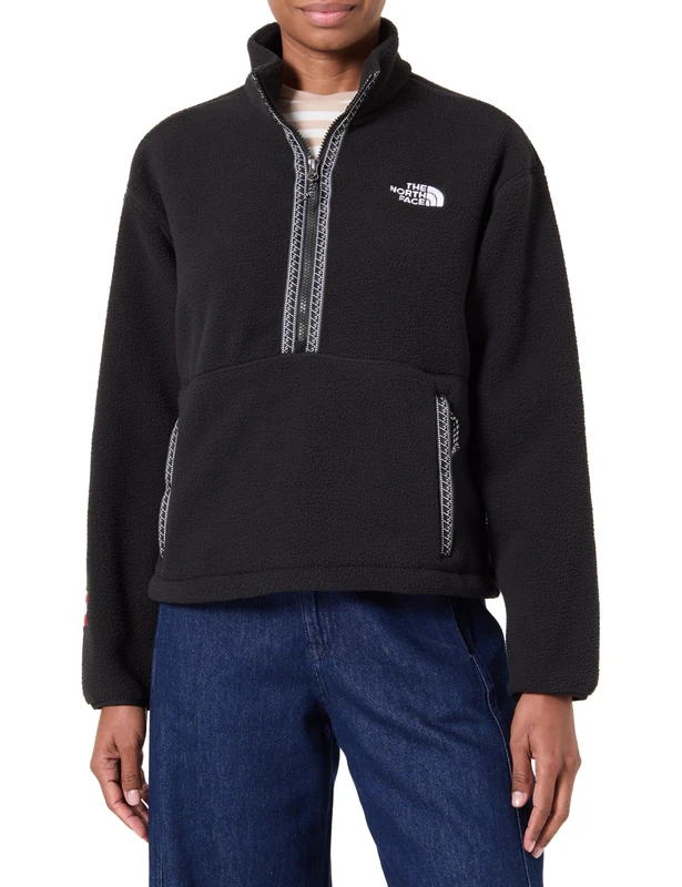 The North Face Women's Fleeski 1/4 Zip Sweatshirt, Tnf Black, M