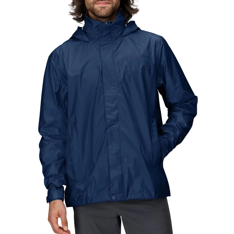 Marmot Men's PreCip Eco Jacket S25, Waterproof Jacket, Lightweight Hooded Rain Jacket, Windproof Raincoat, Breathable Windbreaker, Ideal for Running and Hiking, Arctic Navy, S