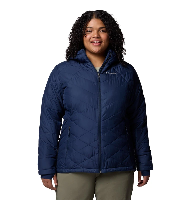 Columbia Women's Heavenly Hooded Jacket, Hooded Puffer Jacket, Collegiate Navy, L