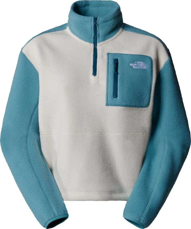 The North Face Women's Yumiori 1/4 Zip Sweatshirt, Algae Blue/White Dune/M, S
