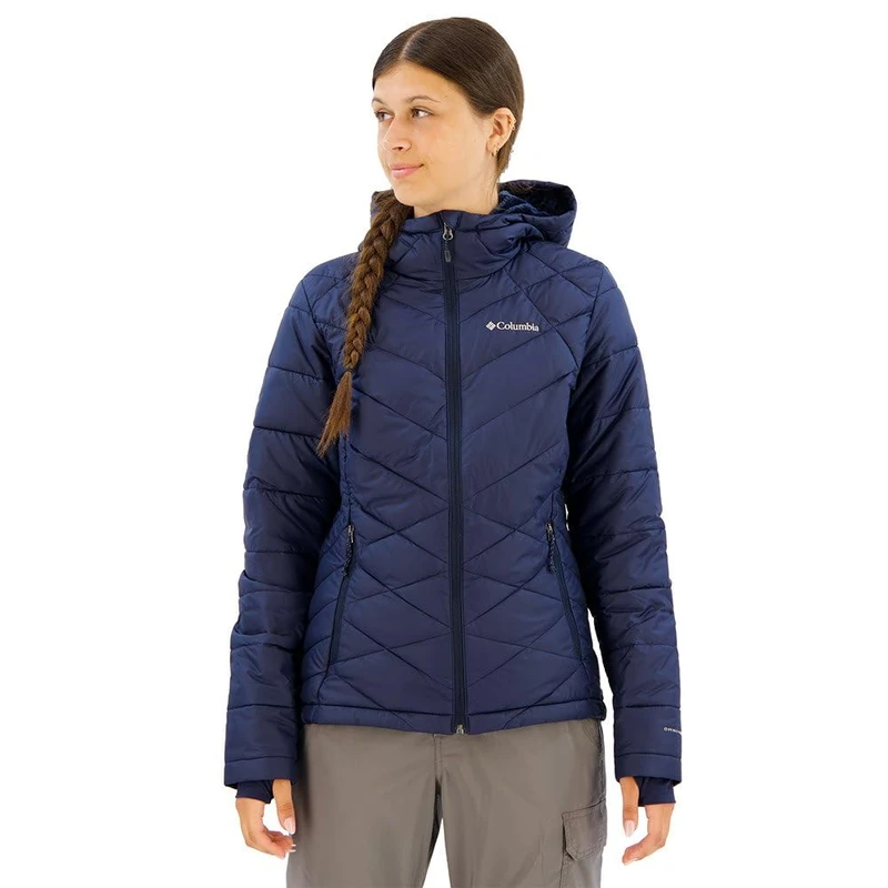 Columbia Women's Heavenly Hooded Jacket, Hooded Puffer Jacket, Collegiate Navy, S