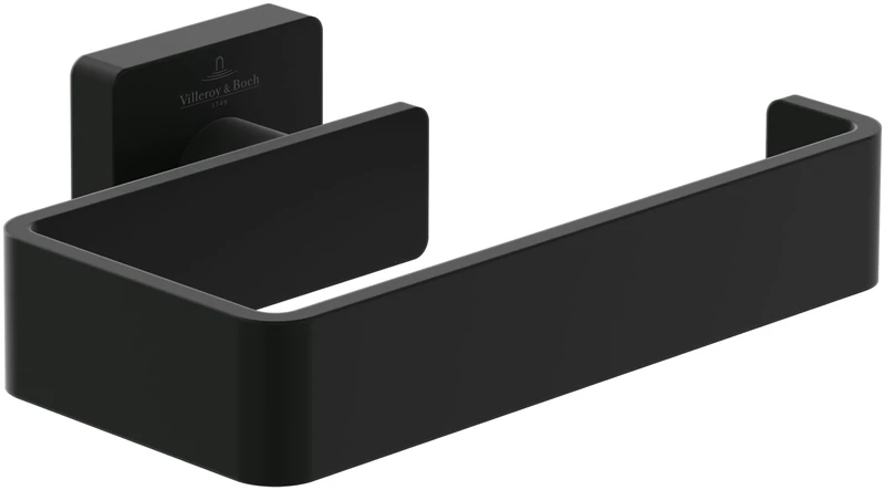 Villeroy & Boch Elements - Striking toilet roll holder without cover, for wall installation, brass, square, Matt Black