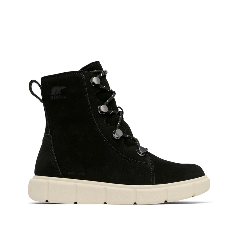 Sorel Women's Explorer III Joan WP Snow Boot, Black, Chalk, 8 UK