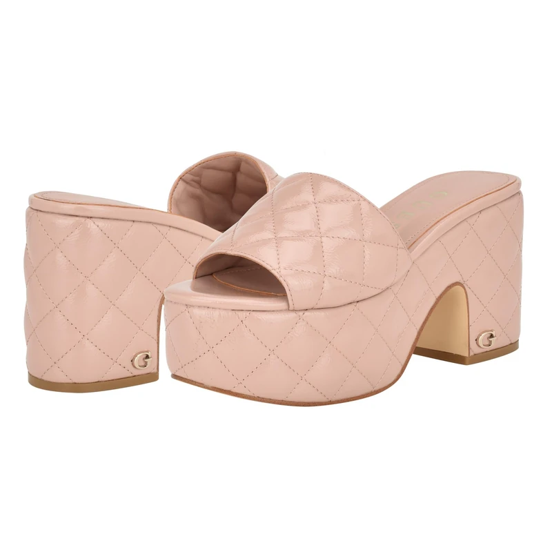 GUESS Women's Yanni Heeled Sandal, Light Natural, 8