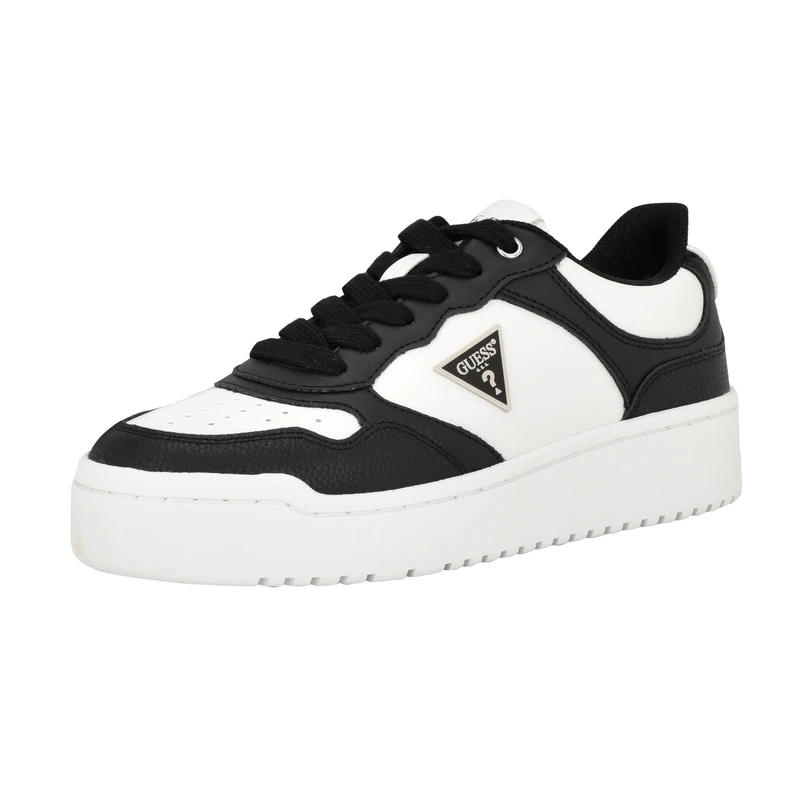 GUESS Women's Miram Sneaker, Black/White 003, 6.5 UK