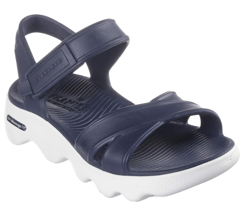 Skechers Women's Foamies Massage Fit-Heartfelt Water Shoe, Navy and White, 5 UK