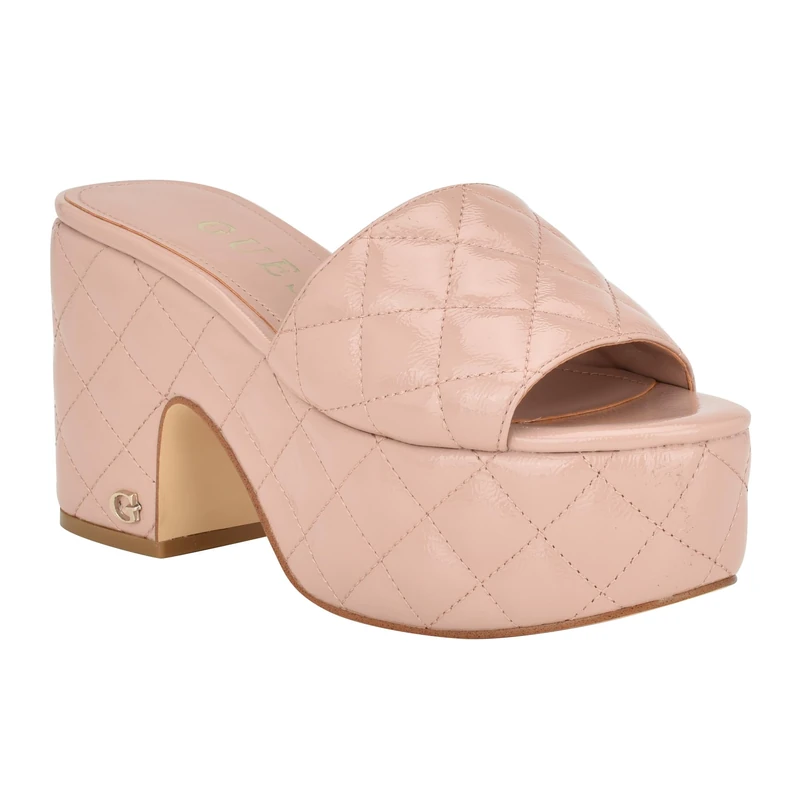 GUESS Women's Yanni Heeled Sandal, Light Natural, 6 UK