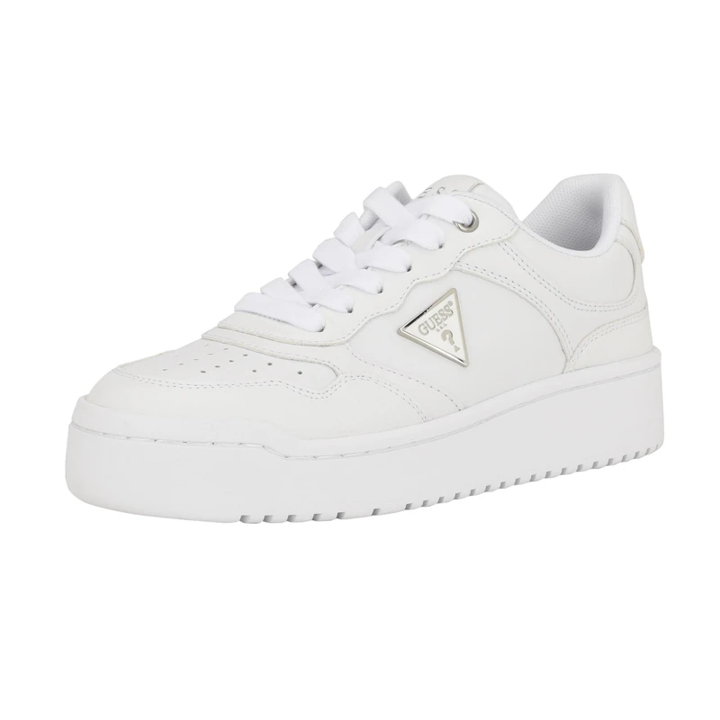 GUESS Women's Miram Sneaker, White 140, 7 UK