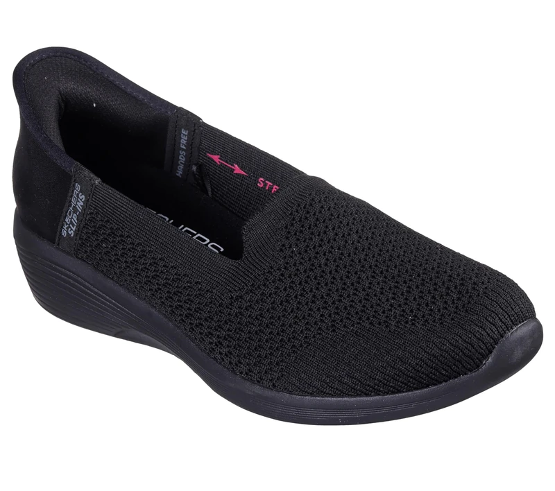Skechers Womens Slip-On- Arya Sweet Voice, Black, 4.5