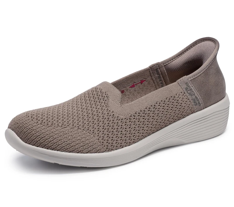 Skechers Women's Arya-Sweet Voice Hands Free Slip-ins Loafer Flat, Taupe, 7