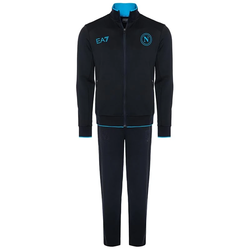 SSC Napoli Blue Winter Tracksuit, EA7, Official Product, Zip Closure, Stylized SSCN Logo, XL
