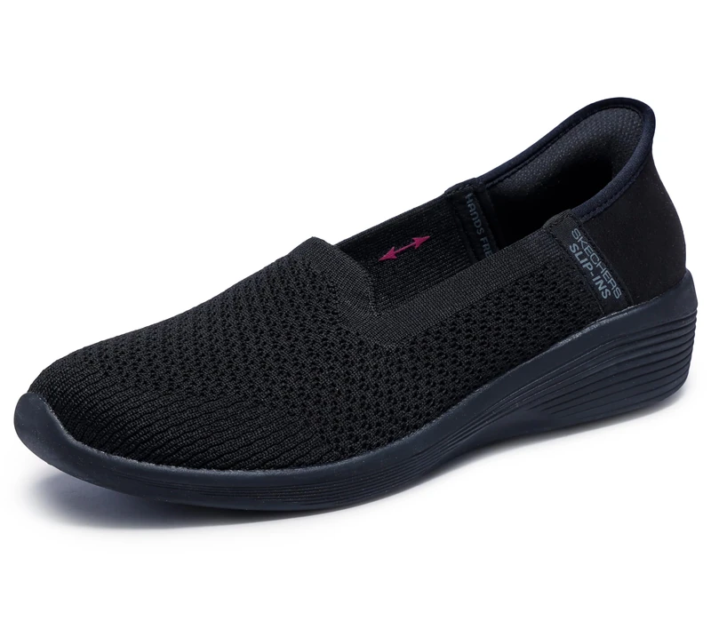 Skechers Womens Slip-On- Arya Sweet Voice, Black, 6.5