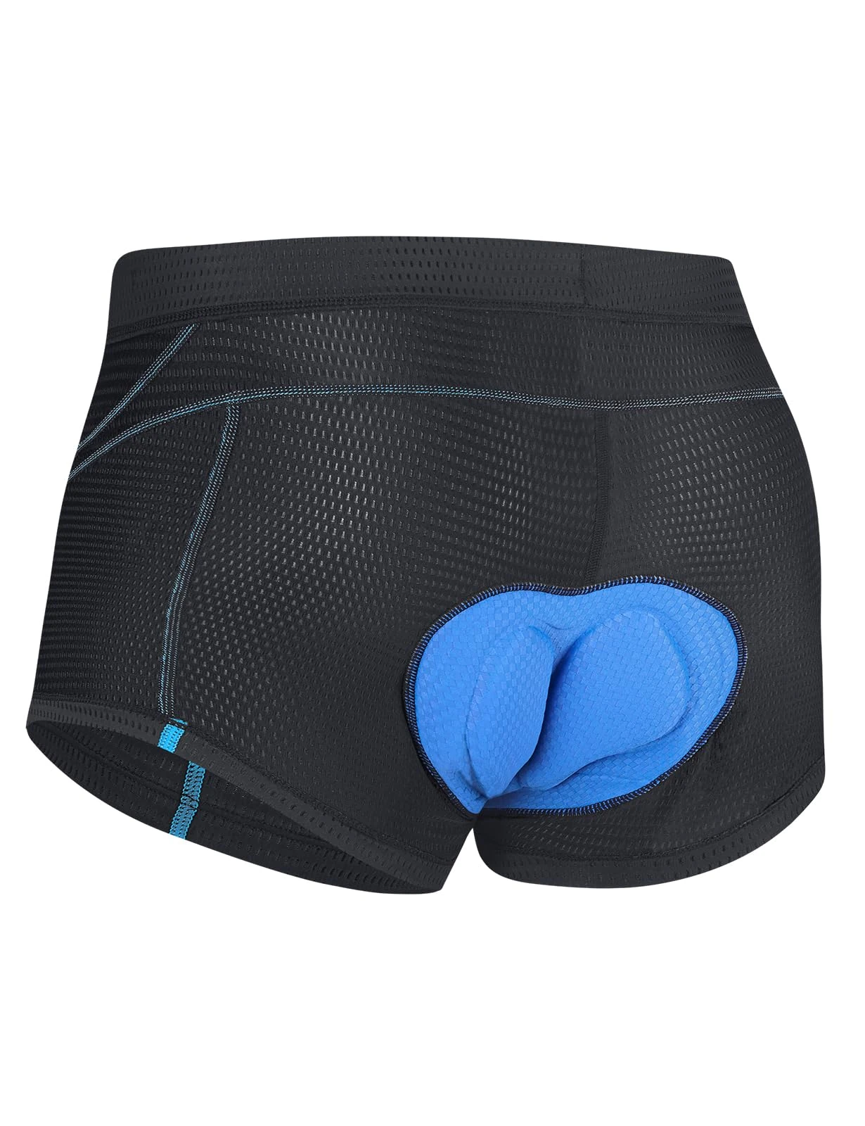 baleaf Men's Cycling Shorts Padded Underwear Breathable Mesh Bike Shorts for Men 4D Gel Padding Mountain Biking Bicycle Liner Black/Blue XXL