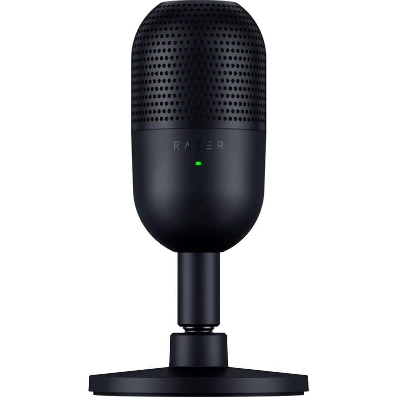 Razer Seiren V3 Mini - Ultra-compact USB Microphone (14 mm Condenser Mic, Supercardioid Pickup Pattern, Tap-to-Mute Sensor with LED Indicator, Built-in Shock Absorber, Plug-and-Play Design) Black