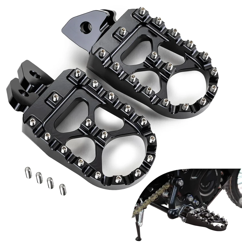 Hopider Sur Ron Foot Pegs, Aluminium Motorcycle Foot Pegs, Black, Compatible with Sur Ron S/X Segway X260 X160 Talaria Sting MX3 MX4 Talaria XXX, Universal Fit
