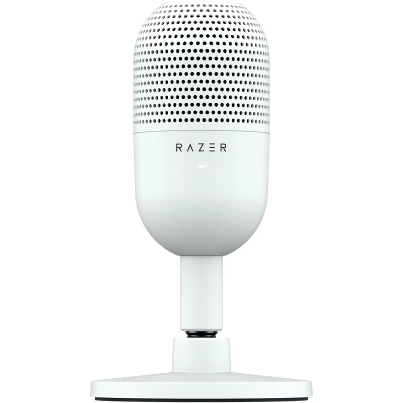 Razer Seiren V3 Mini - Ultra-compact USB Microphone (14 mm Condenser Mic, Supercardioid Pickup Pattern, Tap-to-Mute Sensor with LED Indicator, Built-in Shock Absorber, Plug-and-Play Design) White