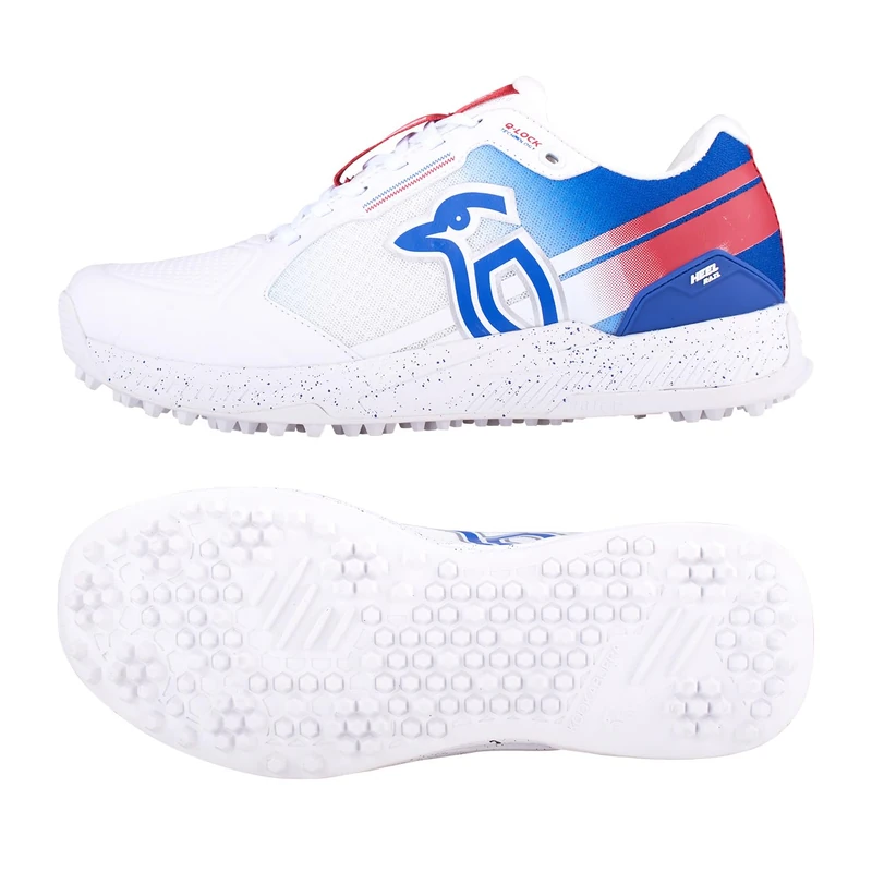 Kookaburra KC 1.0 Rubber Soled Cricket Shoe - White/Blue/Red - 12