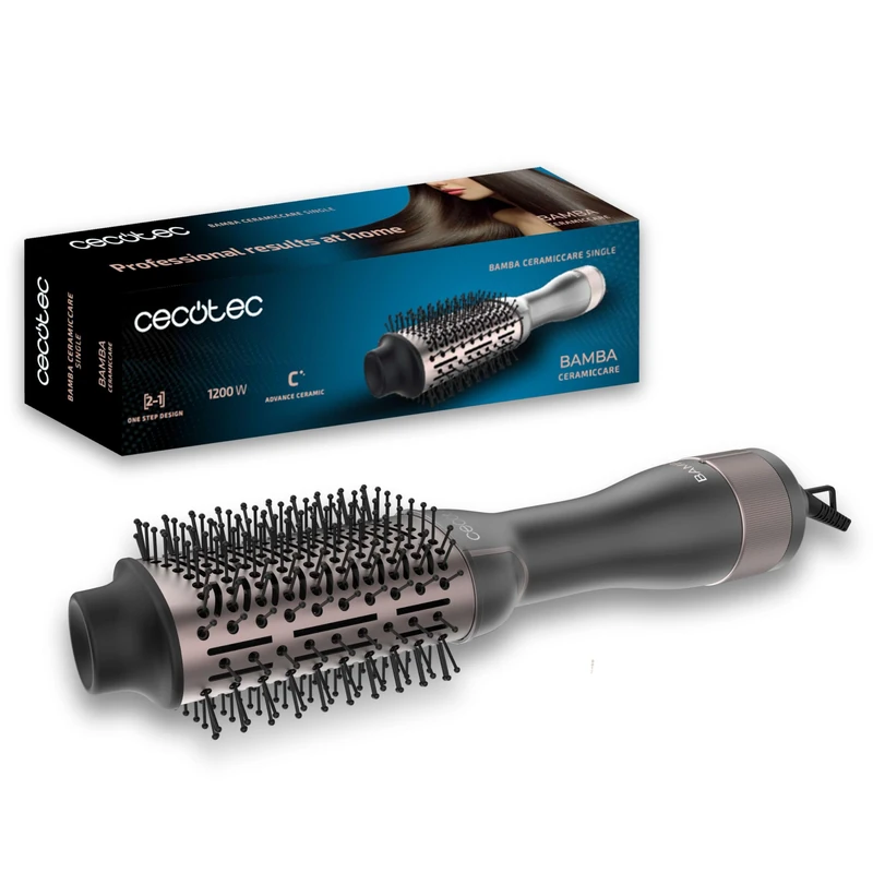 Cecotec Bamba CeramicCare Single Air Brush, 1200 W, One Step Design, 2-in-1, Ultra Soft Glide, 3 Temperatures, 2 Speeds, Cold Air Function, Overheating Protection