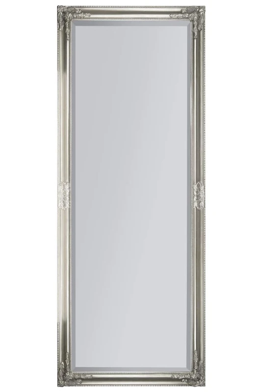 Large Full Length Leaner Classic Ornate Styled Silver Mirror 6ft x 2ft4 (180 x 70cm)