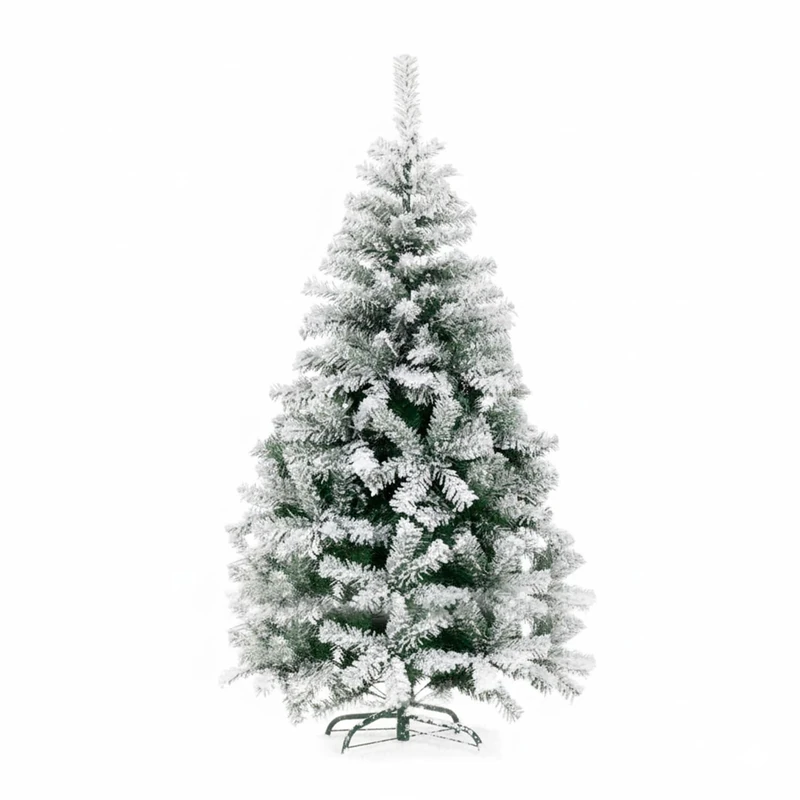 Artificial Snow-Covered Christmas Tree 210 cm with 1078 Branches, Perfect for Indoors, Ready to Be Decorated with Lights and Christmas Ornaments with Metal Base and Easy Coupling Diameter 110 cm - Image 1
