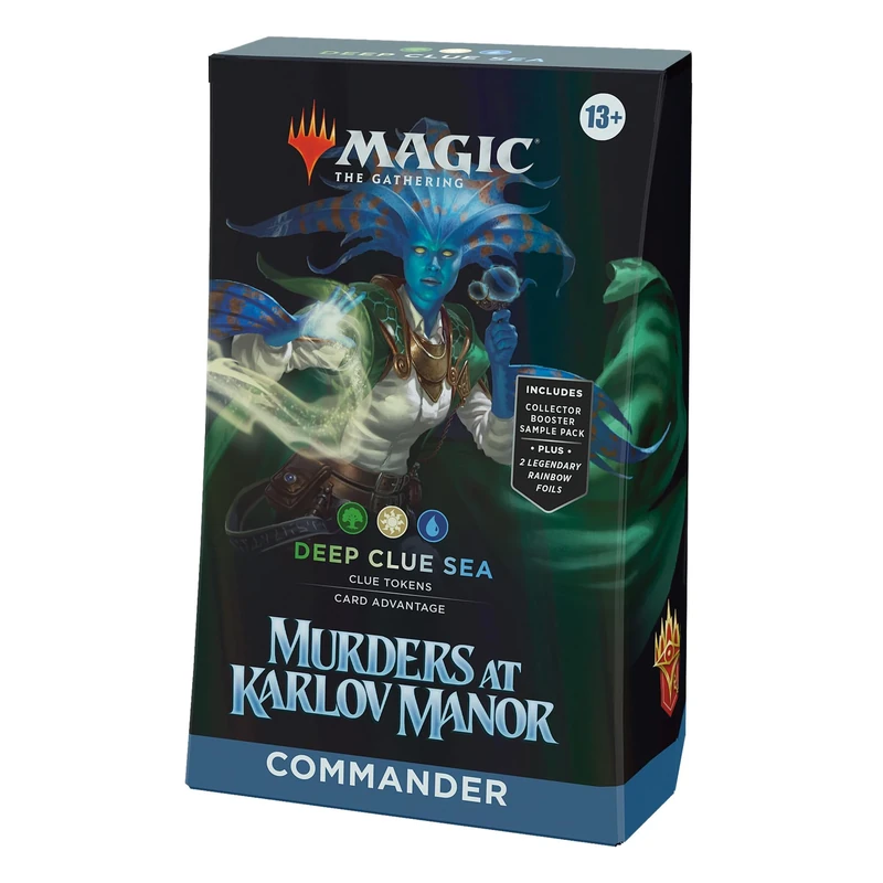 Magic: The Gathering Commander Karlov Mansion Murders Deck - Clues Fishing (100 Card Deck, 2 Sample Booster + Accessories) (English Version)