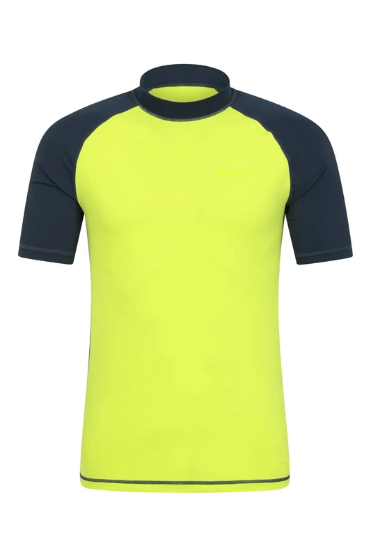 Mountain Warehouse Mens UV Rash Vest - Lightweight, Quick Drying & Stretchy T-Shirt with UPF 50+ & Flat Seams - for Spring Summer, Beach, Swimming & Water Sports Yellow L