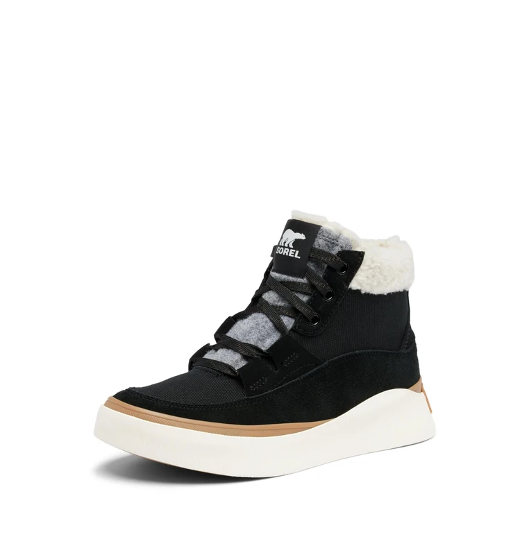 Sorel Womens Out About 4 Mid Wp Sneaker, Black Sea Salt, 3.5 UK