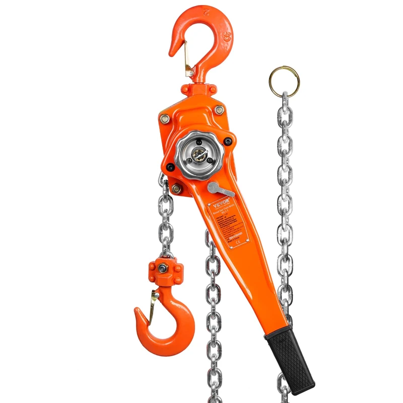 VEVOR Ratschenzug Stahl 1.5T Load Capacity Pulley Hoist Steel Ratchet Pull, Orange