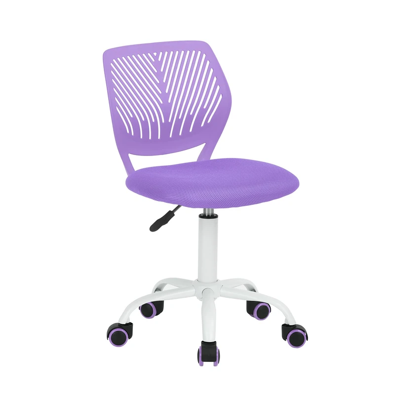 FurnitureR Modern Adjustable Design Computer Seat Desk Rotating Armless Children's Learning Room Home Office Task Chair Purple Plastic 38.5 cm x 40 cm x 75-87 cm