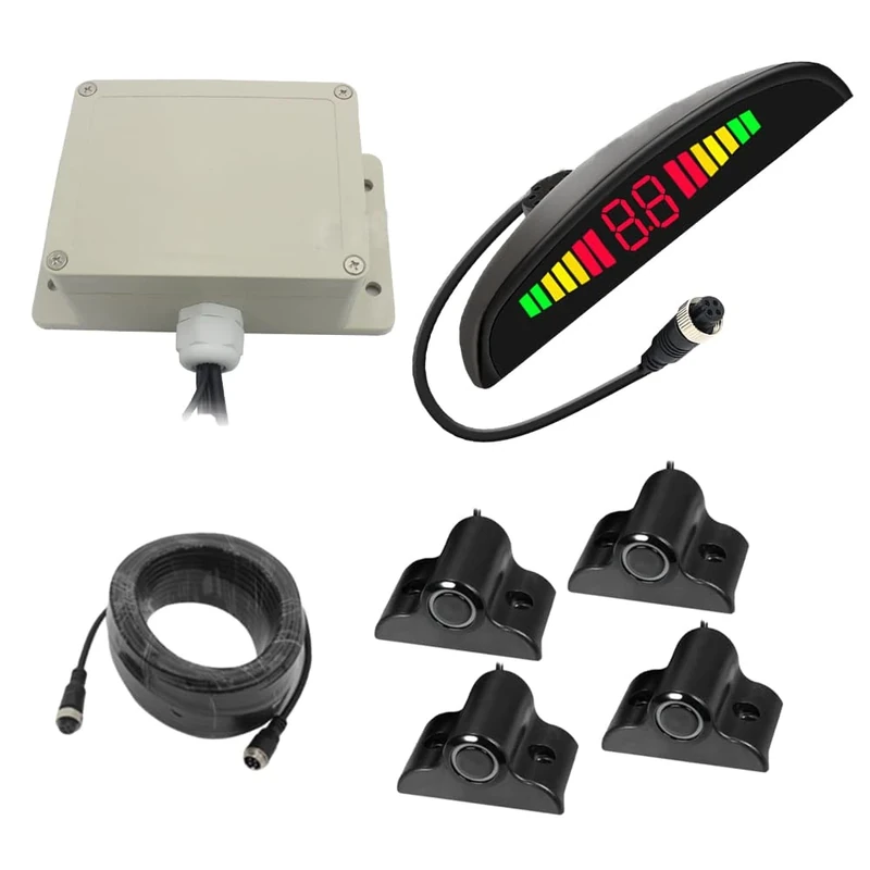 Baceyong LED Truck Reversing Sensor System,Parking Sensor Kit,Reverse Radar Sound Alert Indicator System