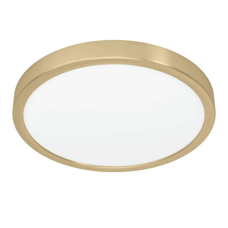 Eglo LED Ceiling lamp Fueva 5, Ø 28.5 cm, Round Flush Mount Light Fixture, Bedroom Hallway Lighting, Metal Light in Brushed Brass, 2400 lumens, Warm White