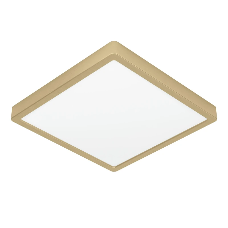 Eglo LED Ceiling lamp Fueva 5, 28.5 cm, Square Flush Mount Light Fixture, Bedroom Hallway Lighting, Brushed Brass Metal, 2000 lumens, Warm White