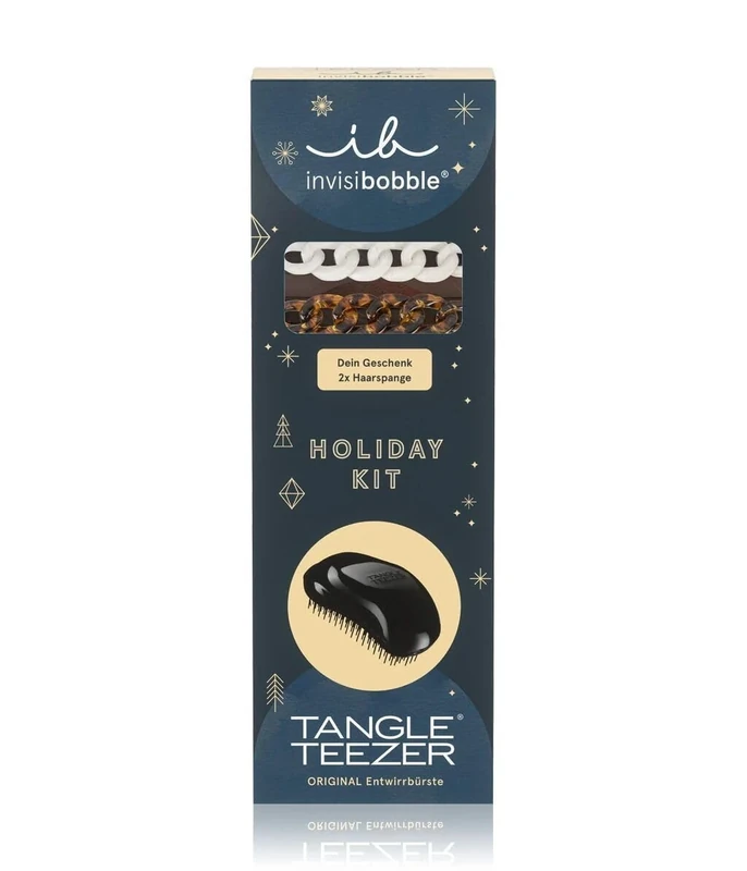 Ib-Tt Xmas Modern Beauty Set Incluye Un Tangle Teezer Original Panther Black Y Un Invisibobble Barrette Too Glam to Give A Damn Health & Personal Care