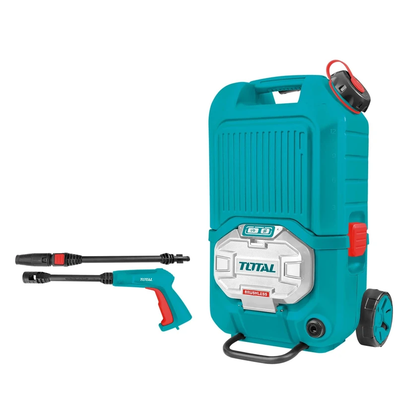 TOTAL - TPWLI4006 Battery Pressure Washer, 40 V, 80 Bar, 4 L/min, 3 Speed, with Accessories and Hose, Batteries and Charger Not Included