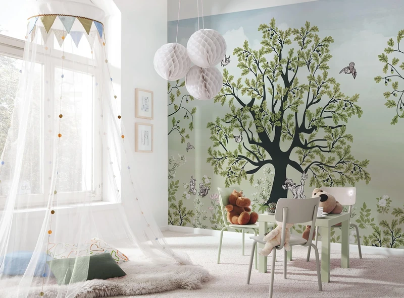 Komar Disney Non-Woven Photo Wallpaper Bambi Forest Friends Size 400 x 250 cm Children's Bedroom Wallpaper Forest