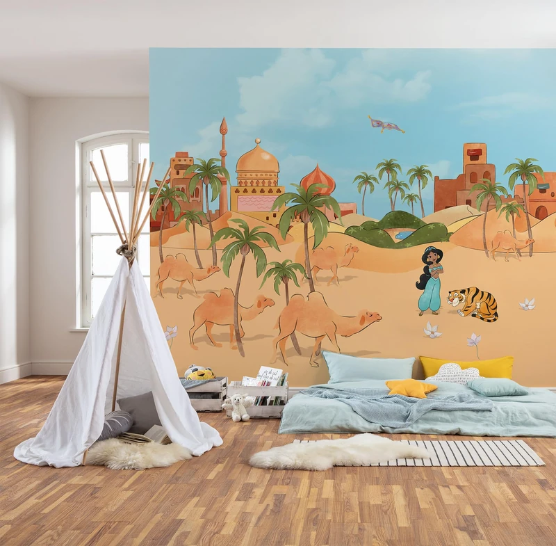 Komar Disney Non-Woven Photo Wallpaper - Make a Wish Jasmine - Size 300 x 250 cm - Children's Wallpaper