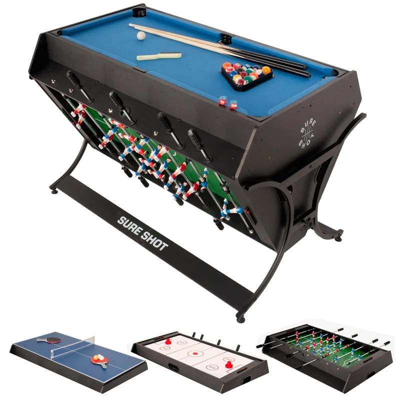 Sure Shot Rotating 4 in 1 Multi Games Table, 4 Foot