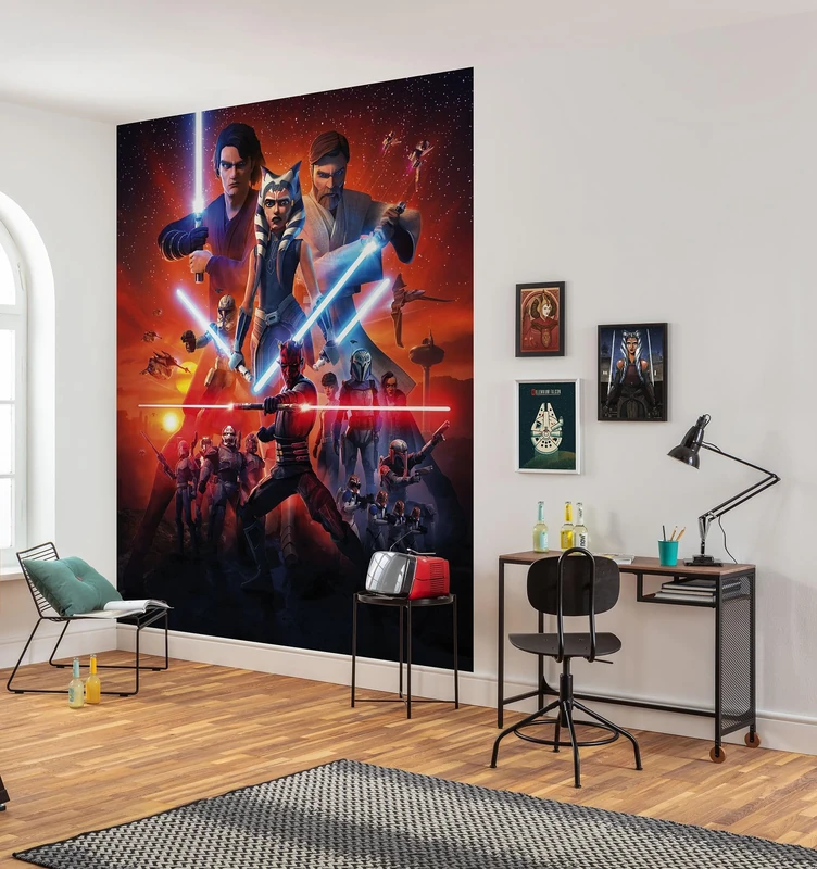 Komar Non-Woven Photo Wallpaper Star Wars Clone Wars Mission Size 200 x 250 cm Children's Wallpaper Children's Wallpaper