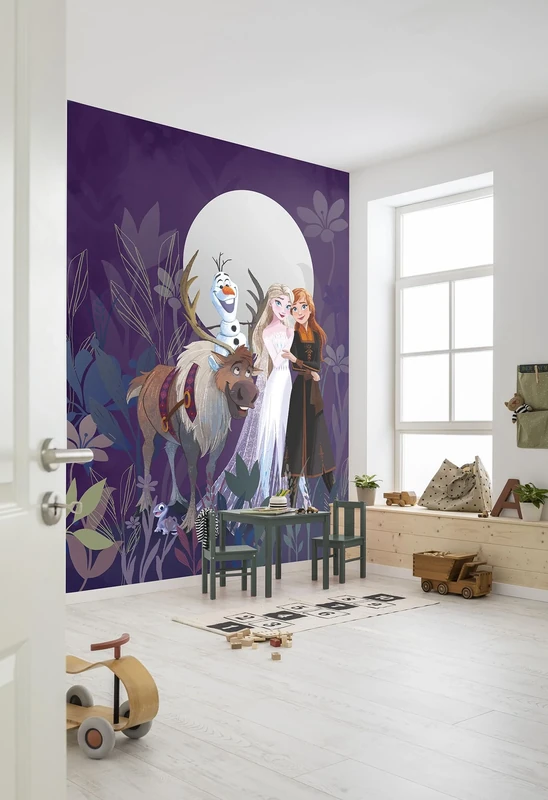 Komar Disney Fleece Photo Wallpaper Frozen Full Moon Hike Size 200 x 250 cm Children's Bedroom Wallpaper Frozen