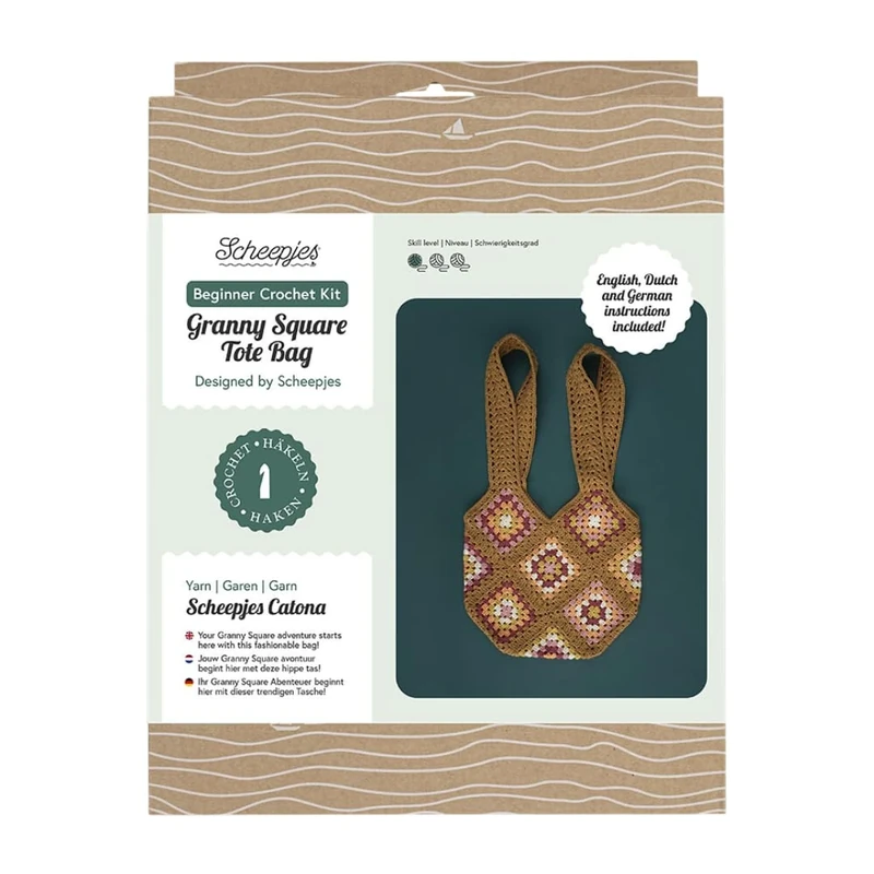 Scheepjes - Scheepjes Granny Square Gold Tote Bag Beginner Crochet Kit - 1 Set